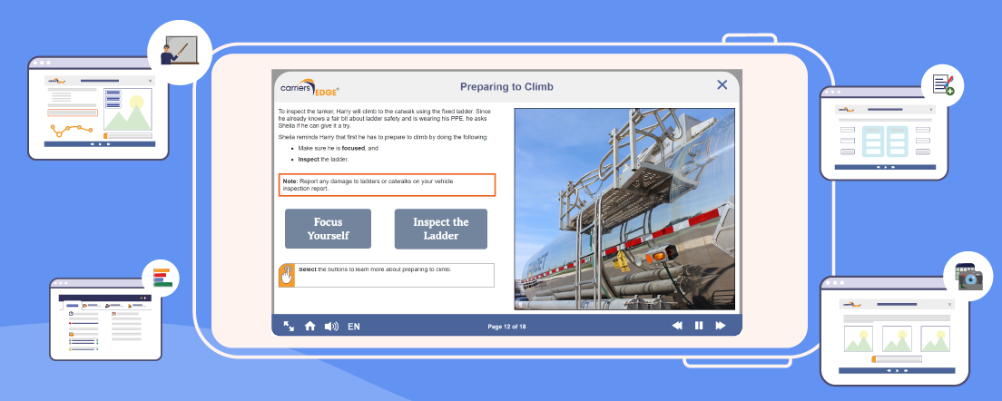 Mobile device running an online course