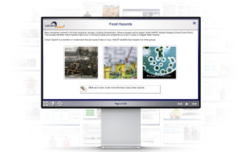 Food safety course page on a monitor screen